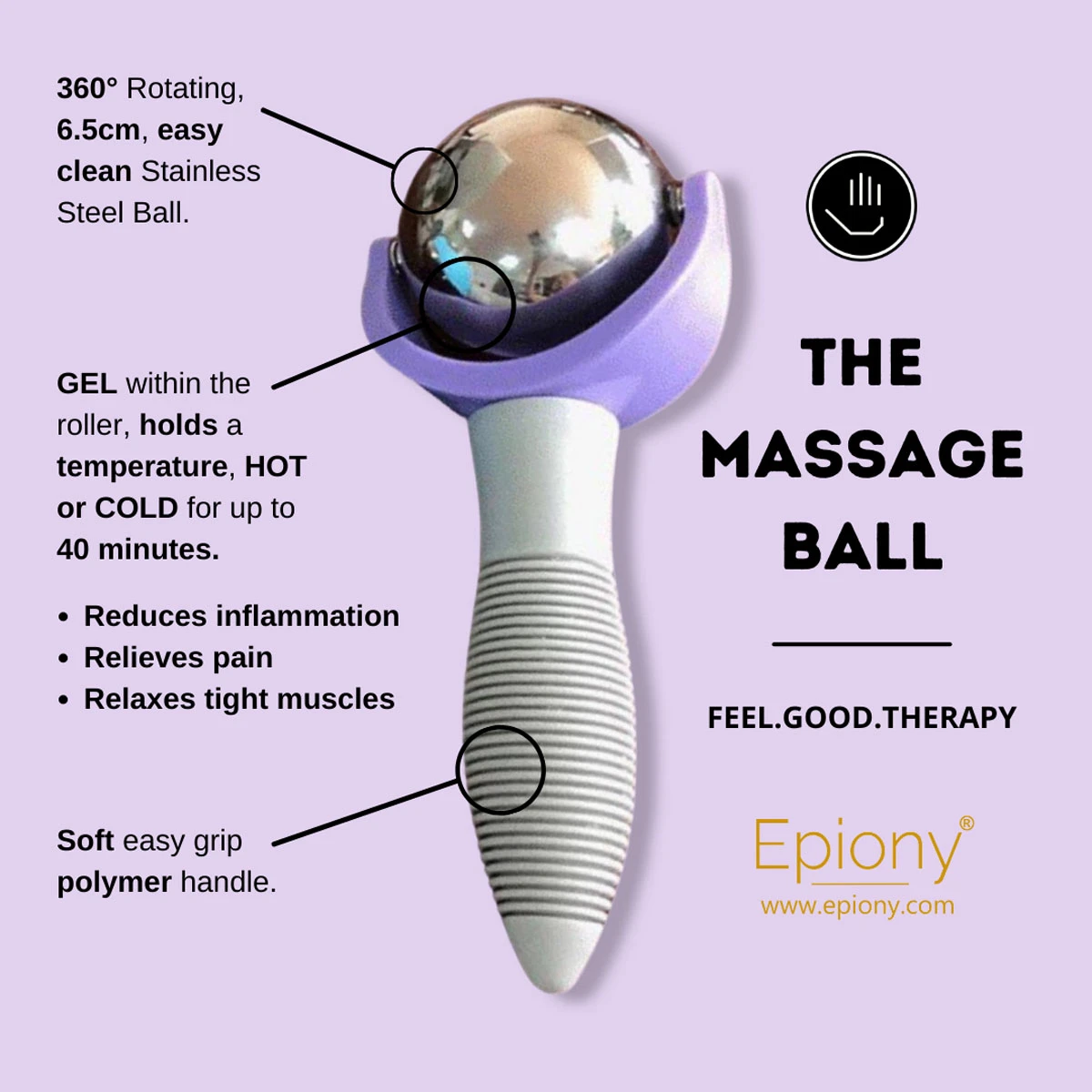 Epiony Massage Ball Purple 7 Epiony Massage Ball Purple - Image 7