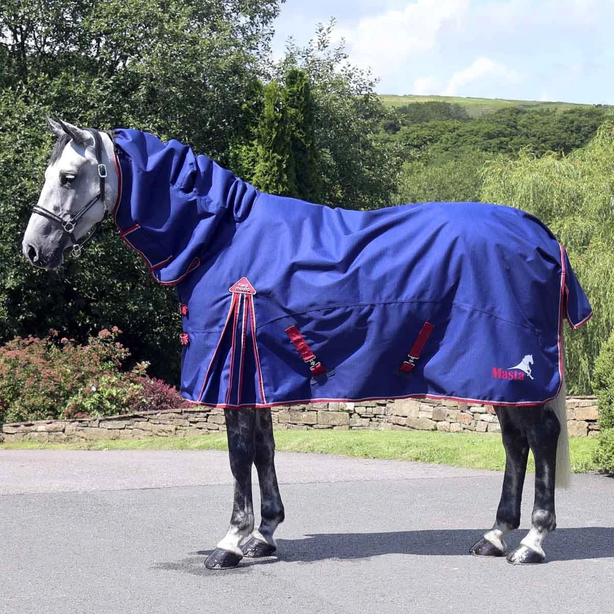 Fieldmasta 100g Combo Neck Turnout Rug Navy Blue 2 Fieldmasta 100g Combo Neck Turnout Rug Navy Blue - Image 2
