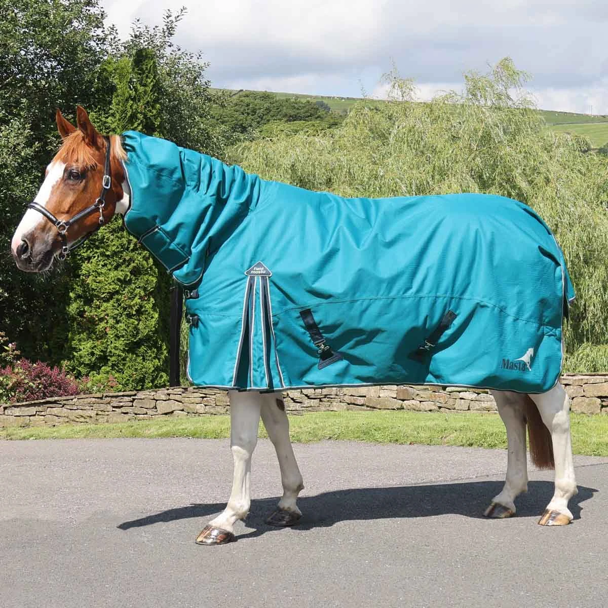 Fieldmasta 220g Combo Neck Turnout Rug Petrol Blue 2 Fieldmasta 220g Combo Neck Turnout Rug Petrol Blue - Image 2