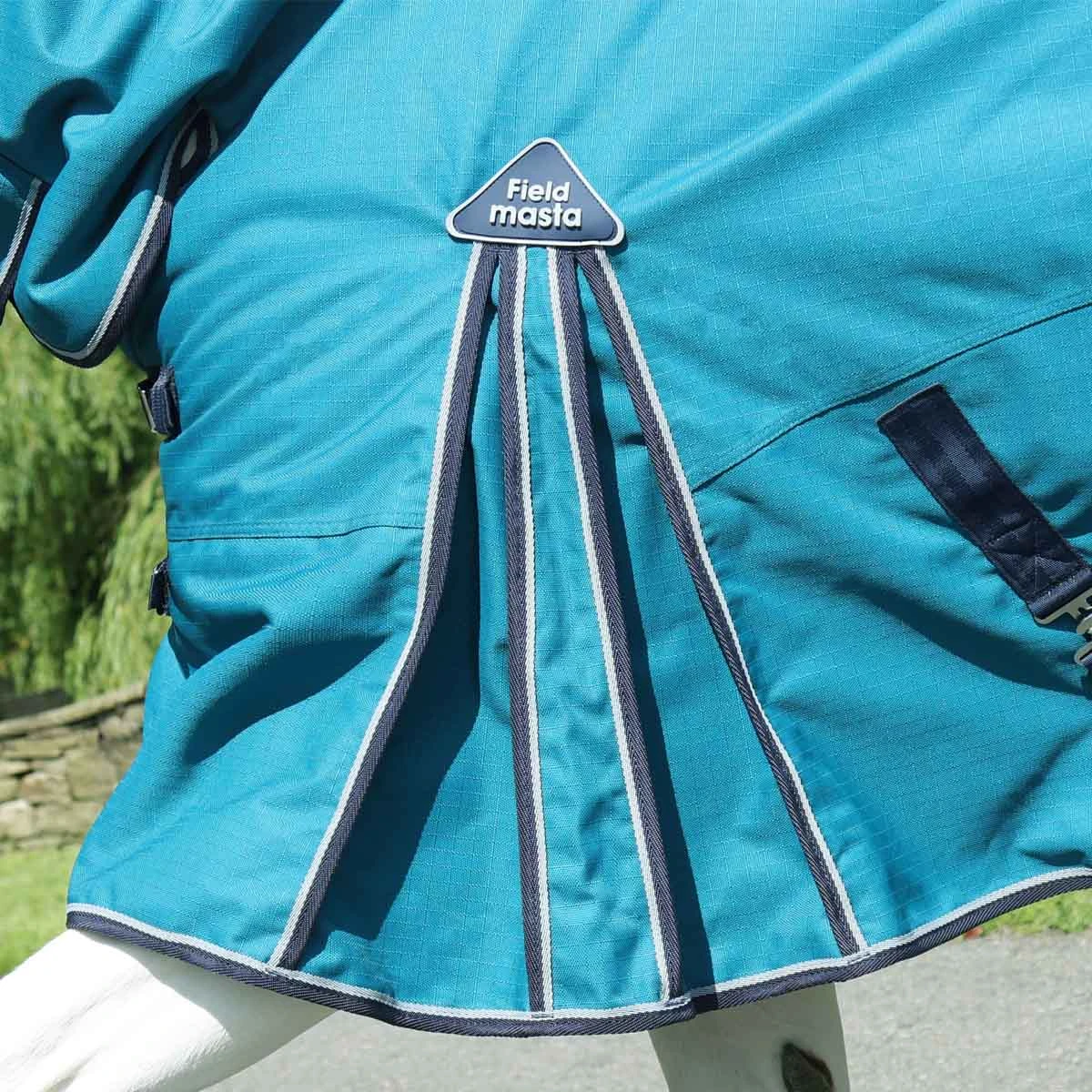 Fieldmasta 220g Combo Neck Turnout Rug Petrol Blue 6 Fieldmasta 220g Combo Neck Turnout Rug Petrol Blue - Image 6