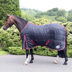 Ventomasta 100g Lightweight Standard Neck Stable Rug Black -Saddle Store side shot pony ma7682