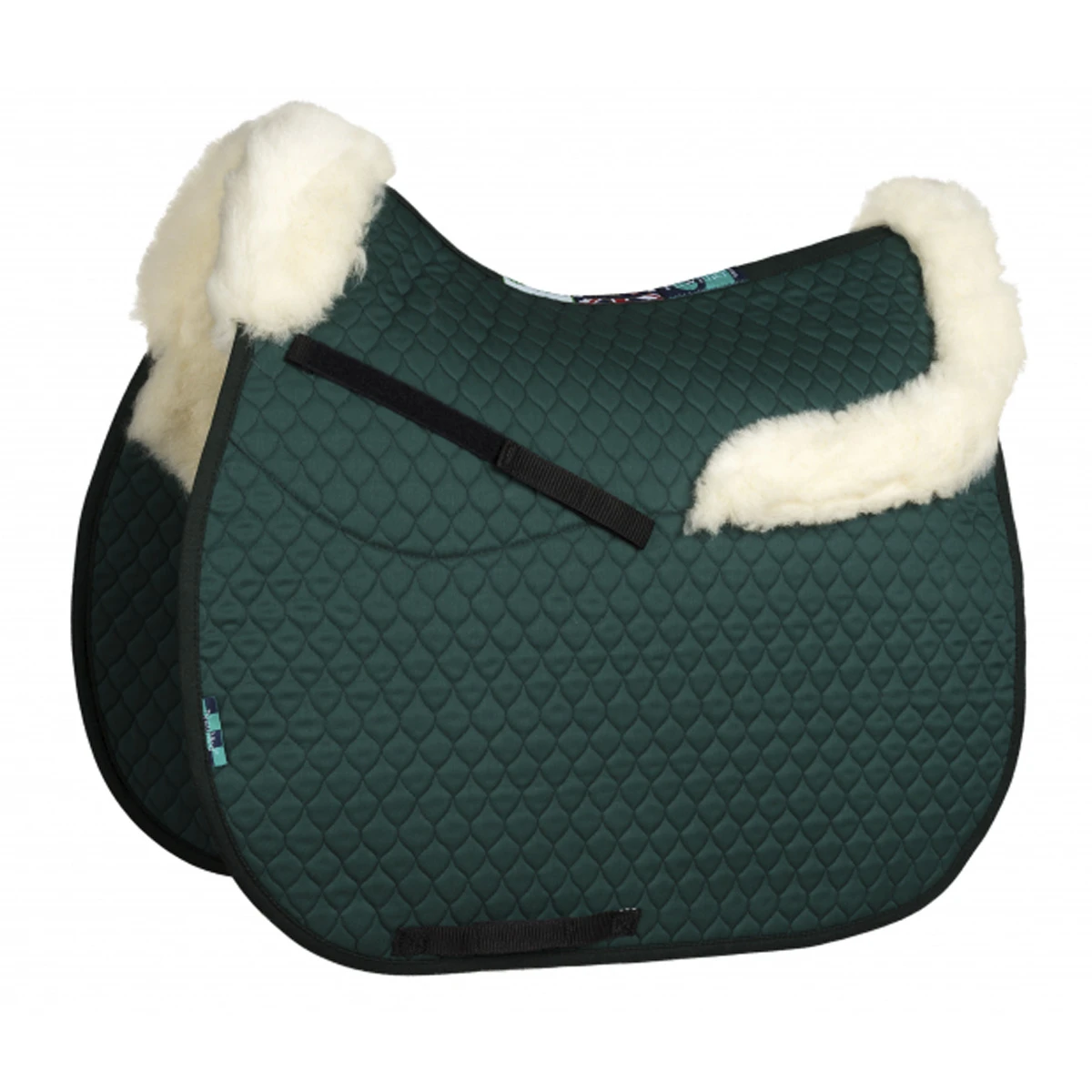 NuuMed HiWither Half Wool Saddlepad With Collars Green 1 NuuMed HiWither Half Wool Saddlepad With Collars Green