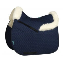 NuuMed HiWither Half Wool Saddlepad With Collars Navy Blue