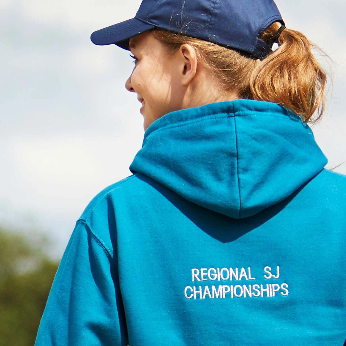 Personalised Adults Embroidered Hoodie Teal 5 Personalised Adults Embroidered Hoodie Teal - Image 5