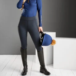 Harry Hall Winter Riding Tight Full Silicone Seat Navy Blue 11 Harry Hall Winter Riding Tight Full Silicone Seat Navy Blue -Saddle Store winter tights navy.5