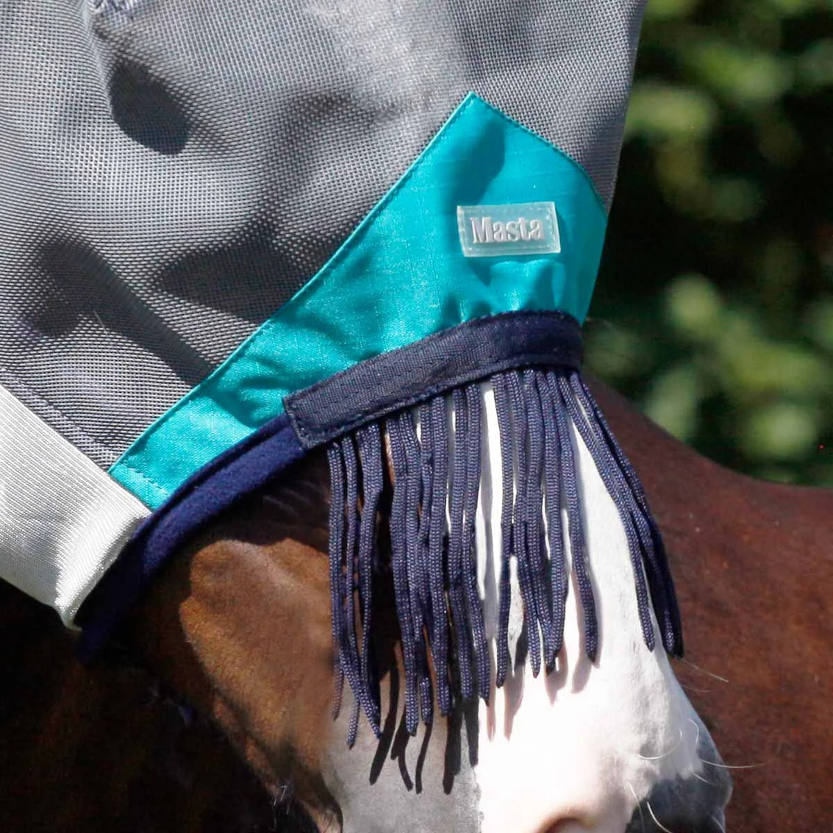 Masta Fly Mask With Ears And Nose Fringe Silver 3 Masta Fly Mask With Ears And Nose Fringe Silver - Image 3